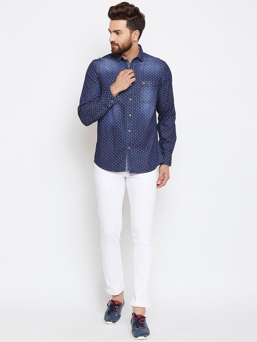 blue printed casual shirt - 16570649 - Zoom Image - 4