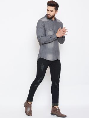 grey faded casual shirt - 16570650 - Standard Image - 4