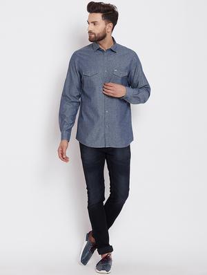 grey self design casual shirt - 16570651 - Standard Image - 4