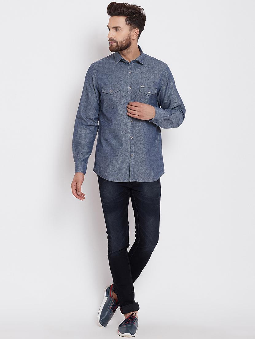 grey self design casual shirt - 16570651 - Zoom Image - 4