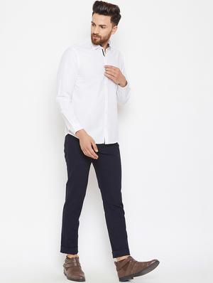 white solid casual shirt - 16570659 - Standard Image - 4