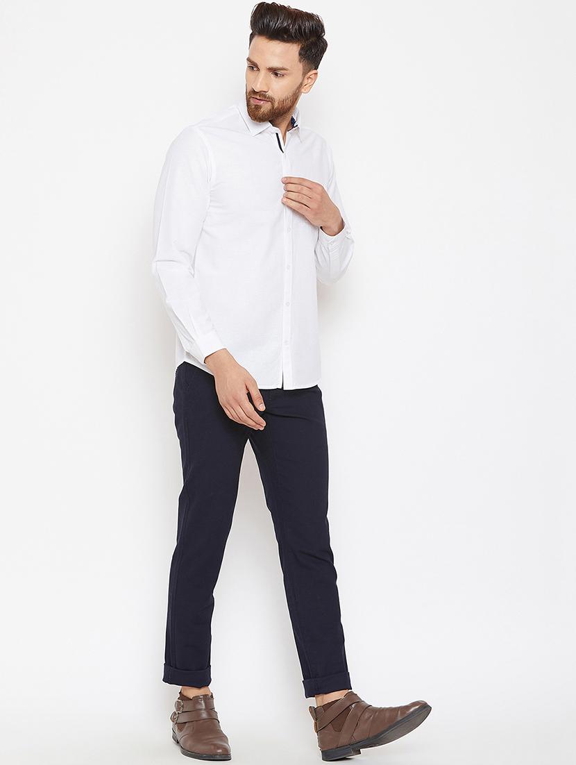 white solid casual shirt - 16570659 - Zoom Image - 4