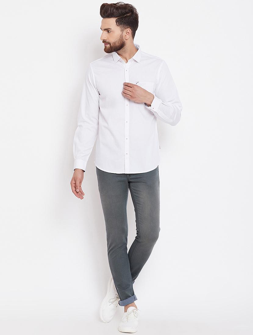 white solid casual shirt - 16570662 - Zoom Image - 4