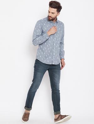 grey printed casual shirt - 16570664 - Standard Image - 4