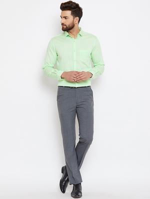 green solid formal shirt - 16570678 - Standard Image - 4
