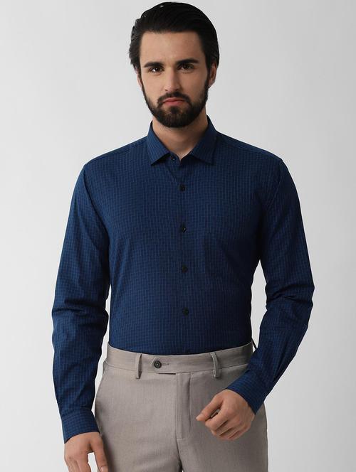 blue checkered formal shirt - 16570885 - Very Small Image - 1