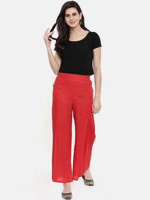 high rise solid flared palazzo - 16571439 - Standard Image - 4