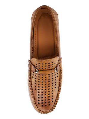 tan leatherette slip on loafers - 16571831 - Standard Image - 4