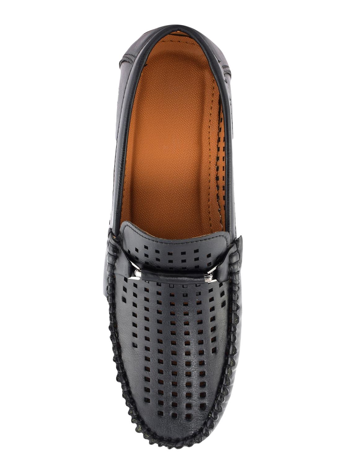 black leatherette slip on loafers - 16571832 - Zoom Image - 4