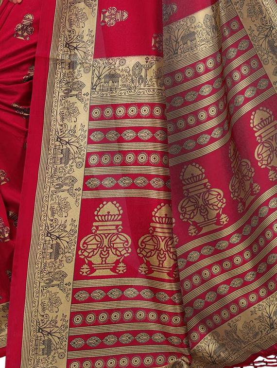 printed mysore silk saree with blouse - 16571901 - Zoom Image - 4