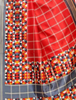 checkered mysore silk saree with blouse - 16572026 - Standard Image - 4