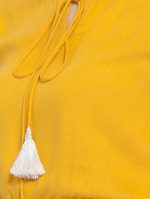 contrast tassel detail gathered blouson dress - 16572051 - Standard Image - 4