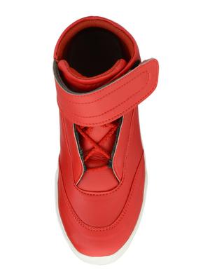 red leatherette lace up sneakers - 16572412 - Standard Image - 4