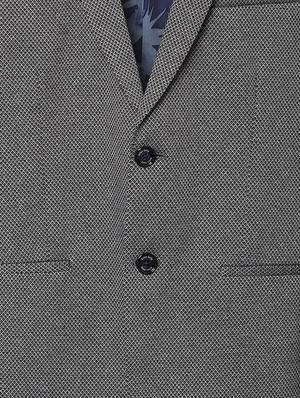 grey self design single breasted casual blazer - 16572642 - Standard Image - 4