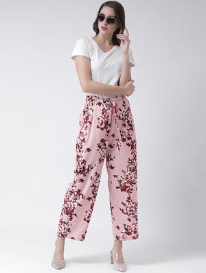 tie up waist floral trouser - 16573217 - Standard Image - 4