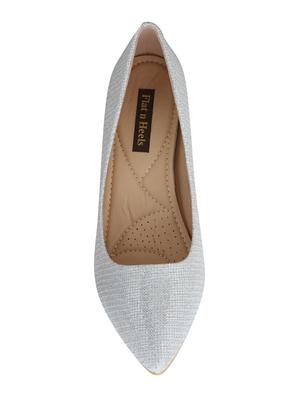 silver slip on pumps - 16573676 - Standard Image - 4