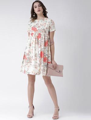round neck gathered a-line dress - 16574525 - Standard Image - 4