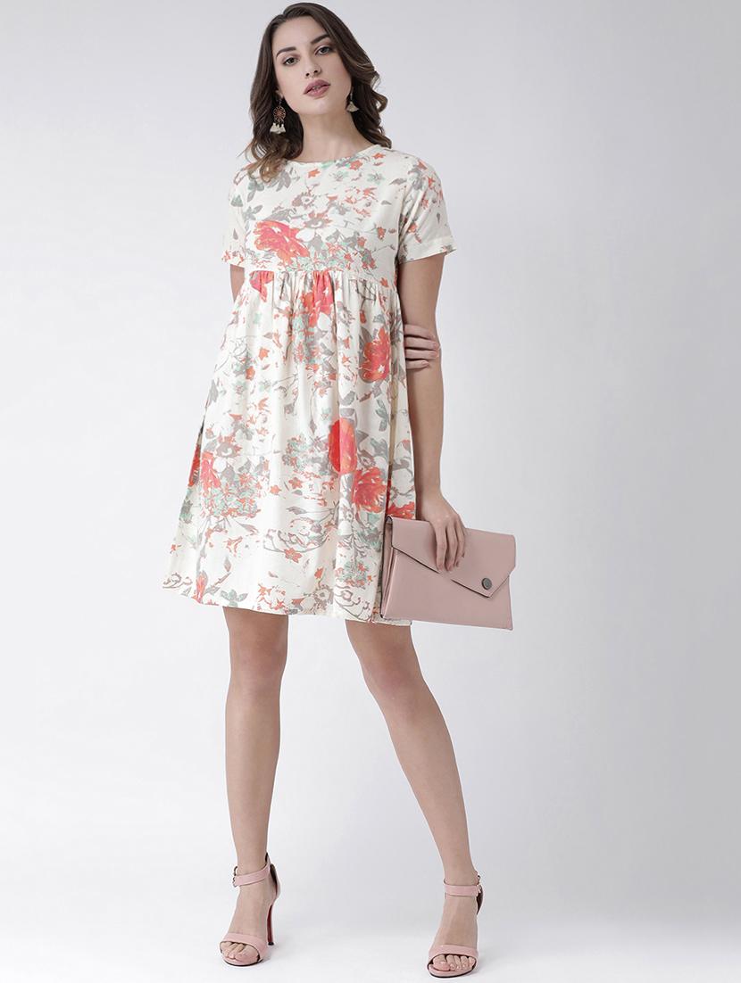 round neck gathered a-line dress - 16574525 - Zoom Image - 4