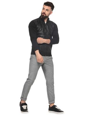 black solid casual jacket - 16574579 - Standard Image - 4