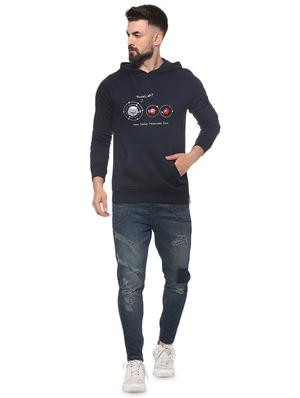 navy blue chest print sweatshirt - 16574608 - Standard Image - 4