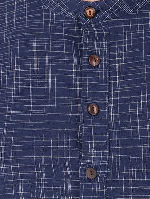 navy blue self design long kurta - 16575022 - Standard Image - 4