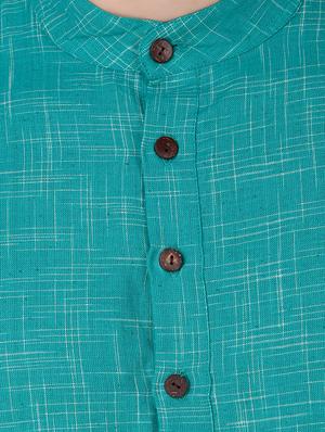 green self design long kurta - 16575025 - Standard Image - 4