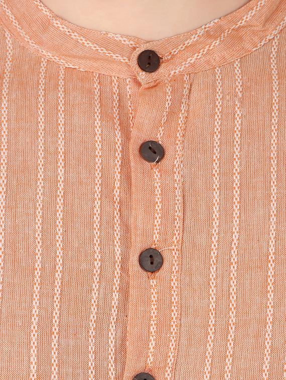 orange striped long kurta - 16575135 - Zoom Image - 4