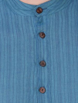 blue striped long kurta - 16575142 - Standard Image - 4