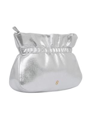silver leatherette (pu) regular pouch - 16575631 - Standard Image - 4