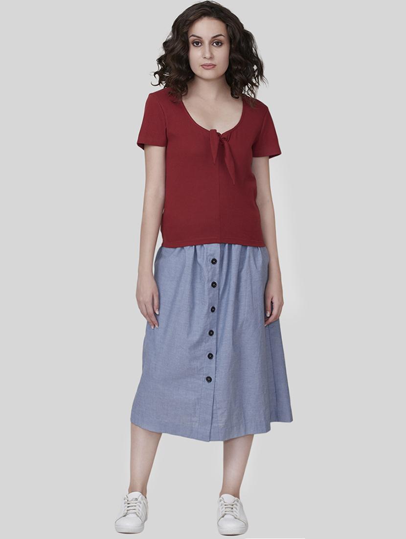 mid rise button up a-line skirt - 16577103 - Zoom Image - 4
