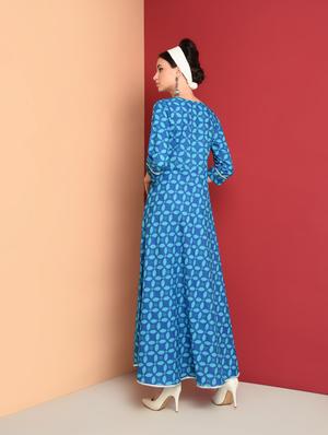 printed anarkali ethnic dress - 16577912 - Standard Image - 4
