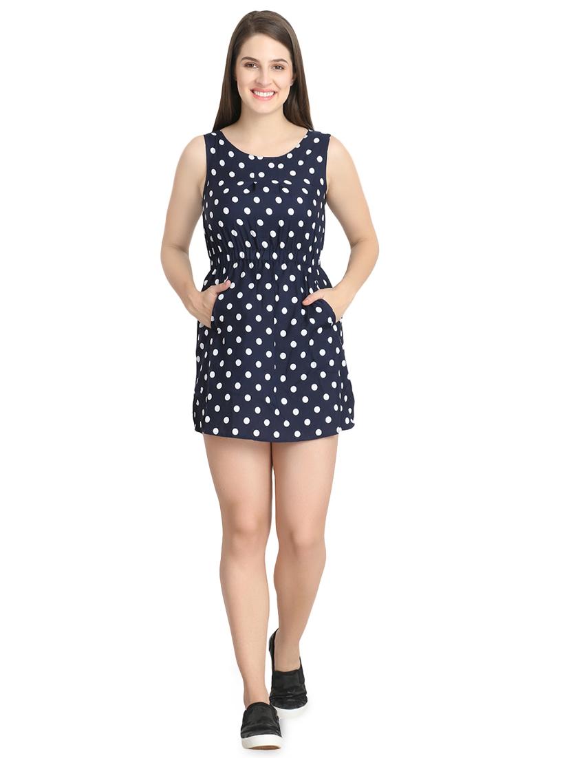 round neck polka dots a-line dress - 16578702 - Zoom Image - 4