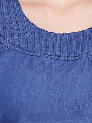 denim straight kurta - 16579558 - Standard Image - 4