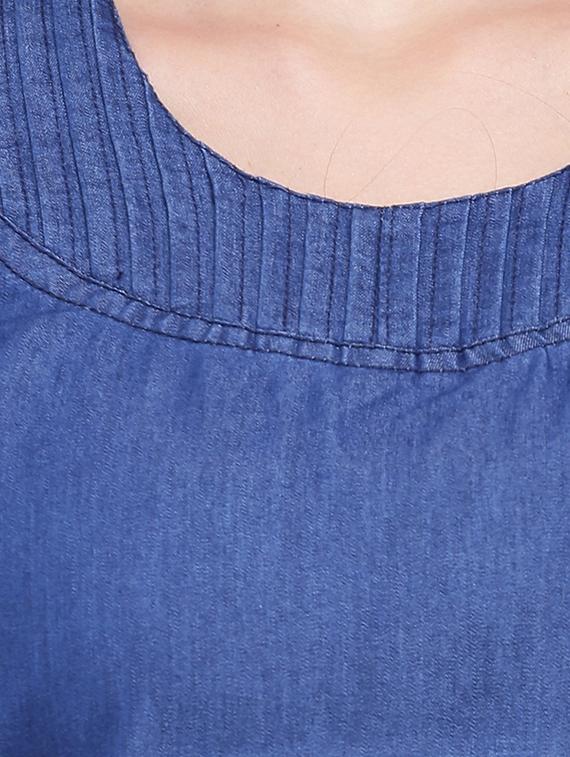 denim straight kurta - 16579558 - Zoom Image - 4