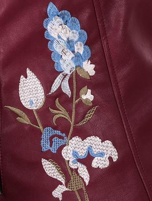 embroidered detail leatherette jacket - 16581118 - Standard Image - 4