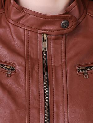 quilted detail leather/leatherette jacket - 16581128 - Standard Image - 4