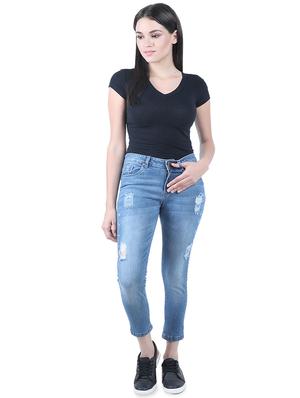 high rise distressed jeans - 16581134 - Standard Image - 4