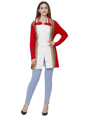 shirt collar striped cardigan - 16581390 - Standard Image - 4