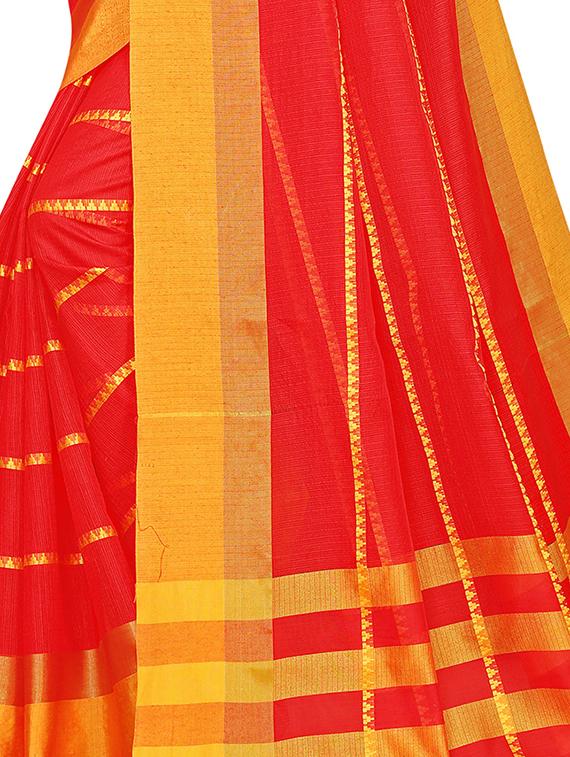 stripes woven saree with blouse - 16582072 - Zoom Image - 4