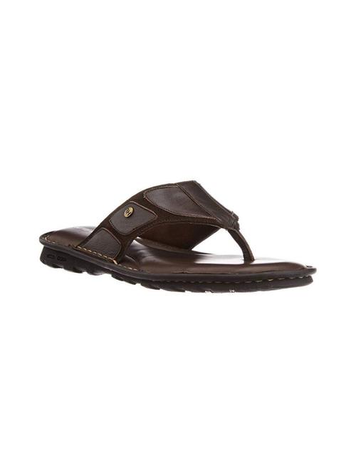 brown Leather toe separator slippers - 16582686 - Very Small Image - 1