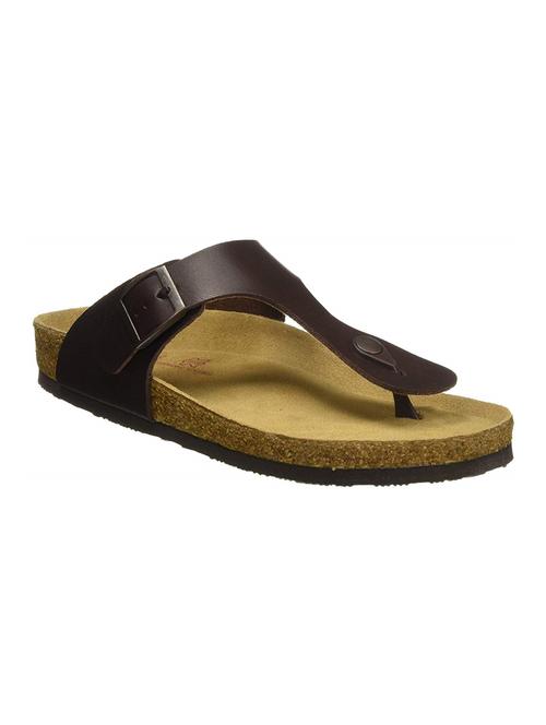 brown leatherette toe separator slippers - 16582687 - Very Small Image - 1