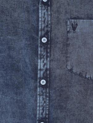 blue faded denim casual shirt - 16584327 - Standard Image - 4