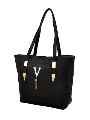 black leatherette (pu) handbag - 16584531 - Standard Image - 4