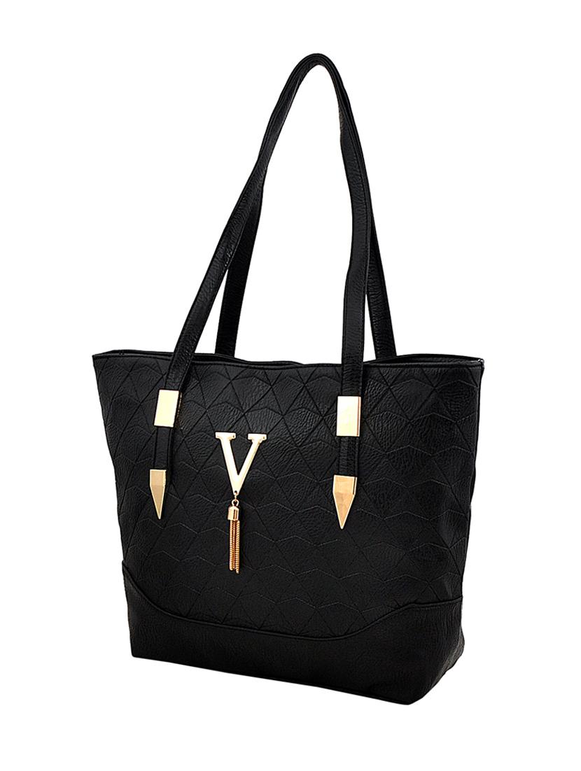 black leatherette (pu) handbag - 16584531 - Zoom Image - 4