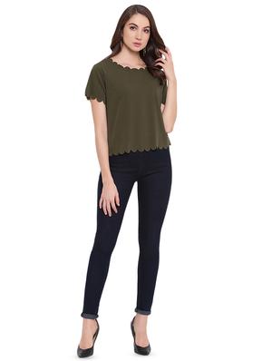 scallop hem solid top - 16584697 - Standard Image - 4