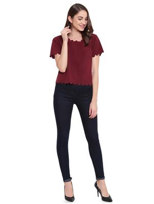 scallop hem solid top - 16584699 - Standard Image - 4