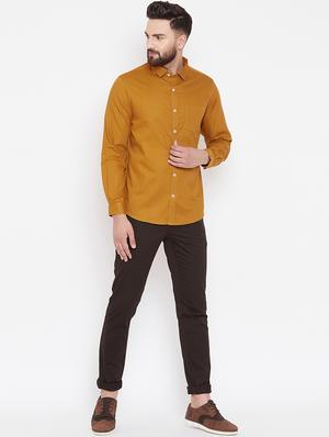 yellow solid casual shirt - 16584801 - Standard Image - 4
