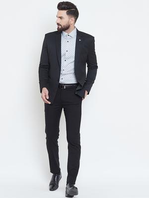 black solid single breasted casual blazer - 16584832 - Standard Image - 4