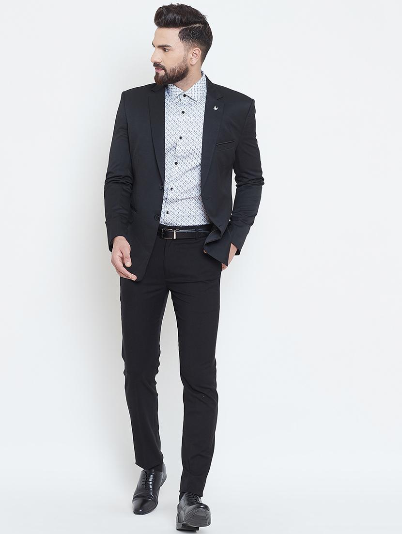 black solid single breasted casual blazer - 16584832 - Zoom Image - 4