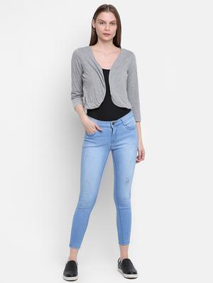 curved hem crop shrug - 16584925 - Standard Image - 4